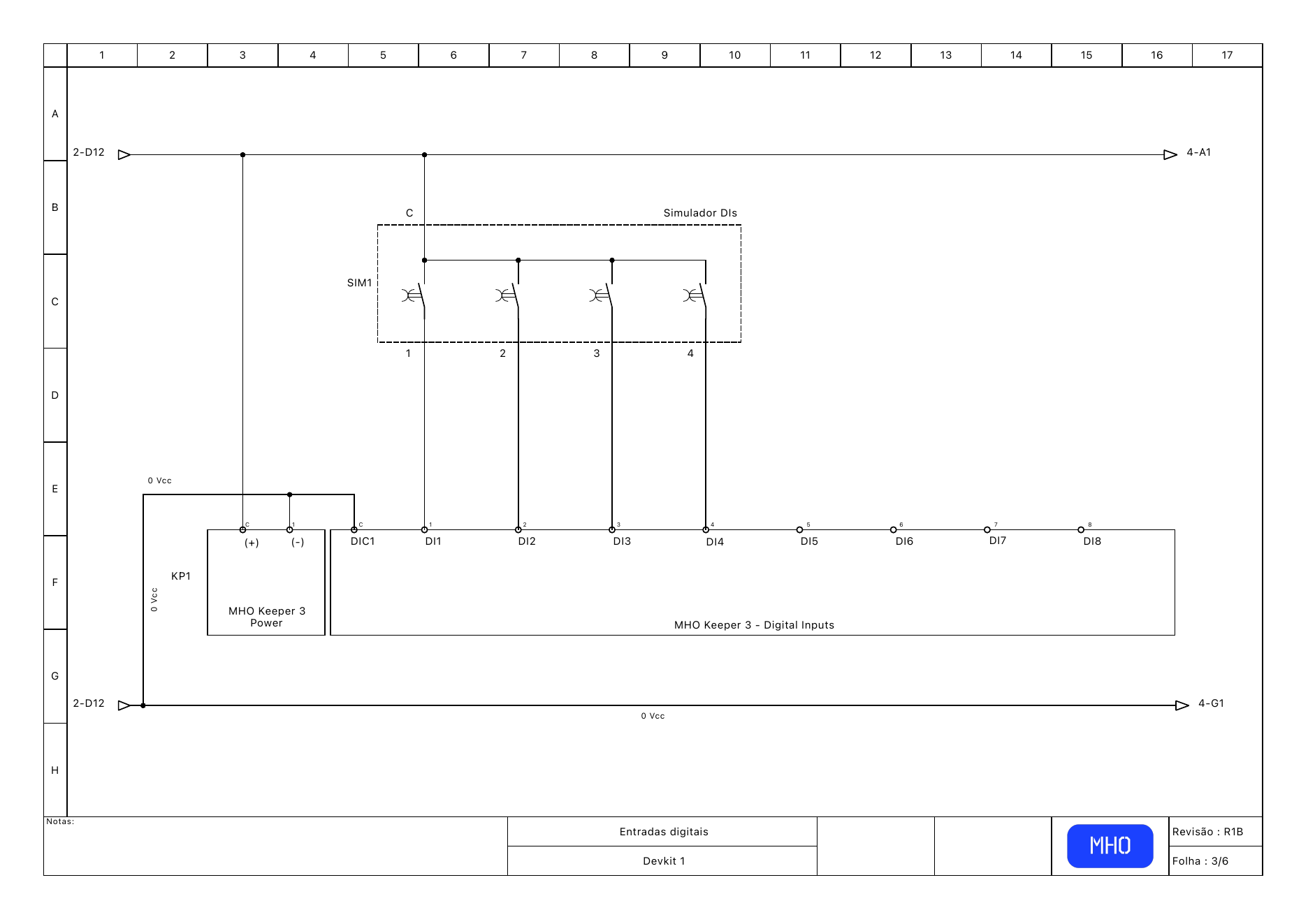 DevKit — diagrama do simulador de entradas digitais