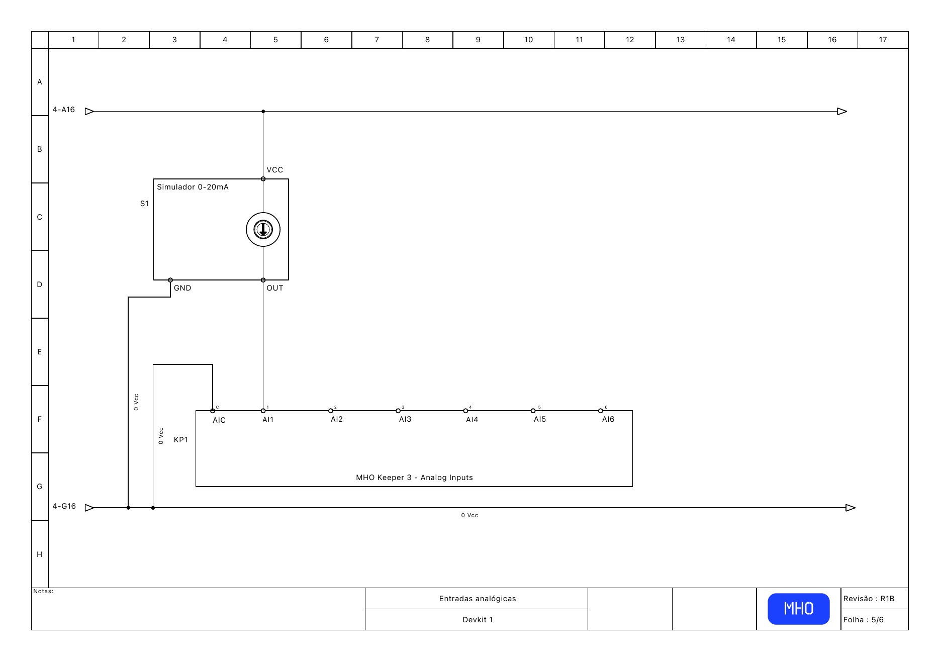 DevKit — diagrama do simulador 4–20 mA