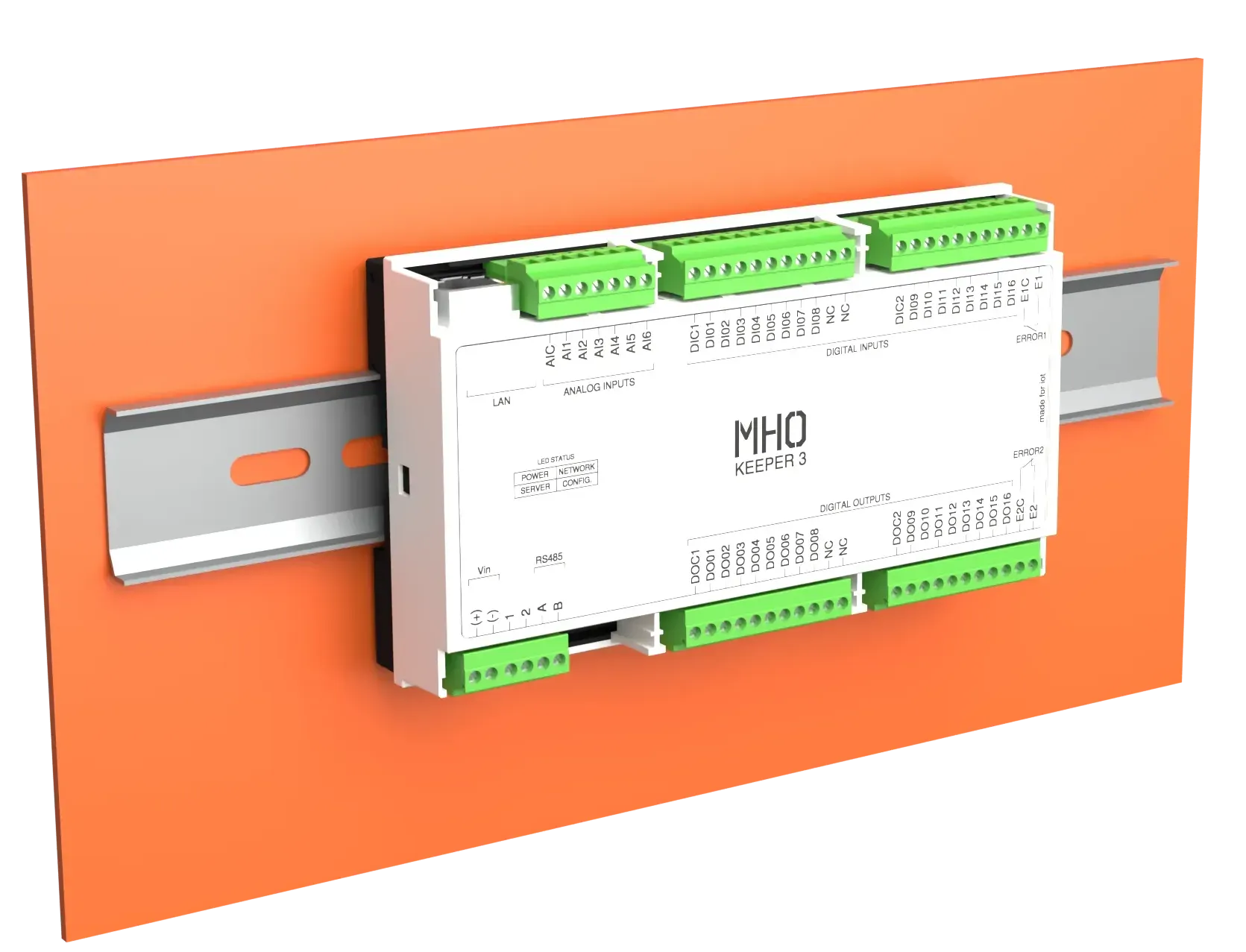 MHO Keeper 316A assentado no trilho DIN